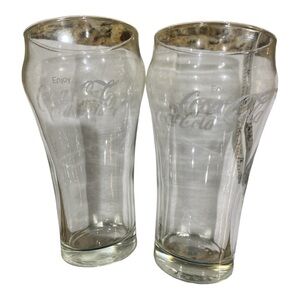 Vintage pair of Coca Cola glasses 6”